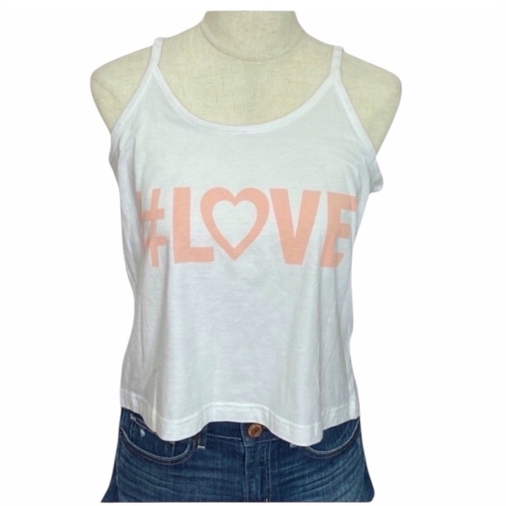 #love Peace Lounge White Graphic Tank Top